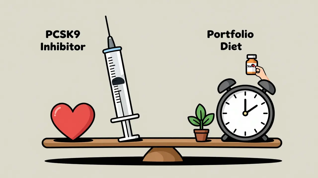 Person choosing between medication and diet to protect their heart and time.